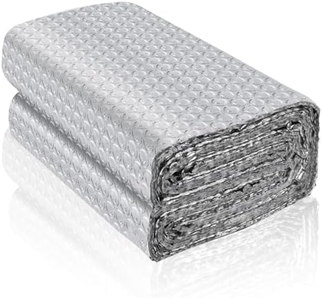 Reflective Foil Insulation, Double Reflective Bubble Insulation Sheet, Aluminum Foil Bubble Shield, Radiant Barrier Roll for RV Windows Weatherproofing (59''x 8.2Ft)