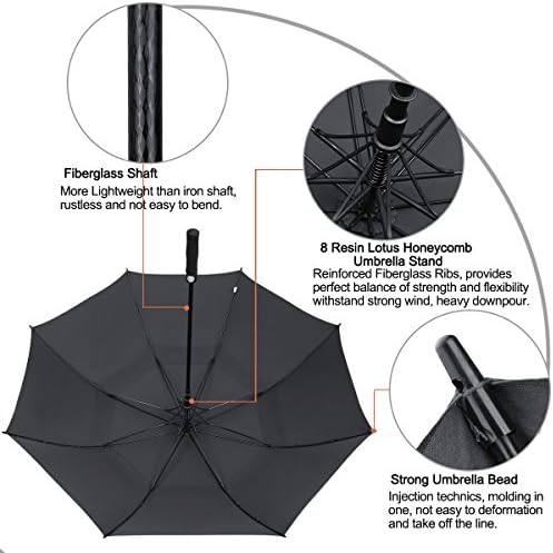 G4Free 47/54/62/68 Inch Automatic Open Golf Umbrella Oversize Extra Large Double Canopy Vented Windproof Waterproof Stick Umbrellas