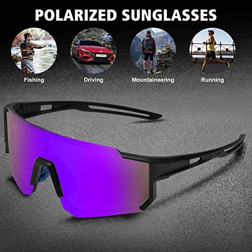 STORYCOAST Polarized Sports Sunglasses for Men Women,Driving Fishing Cycling Mountain Bike Sunglasses UV400 Protection