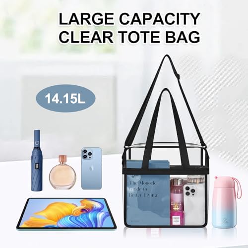 Clear Bag for Stadium Events 12×6×12 Clear Tote Bag for Concert,Sport,Festival
