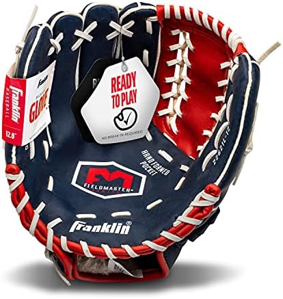 Franklin Sports Baseball + Softball Gloves - Field Master Adult + Youth Baseball + Softball Gloves - Right Hand + Left Hand Gloves - Infield + Outfield Mitts - Multiple Sizes + Colors