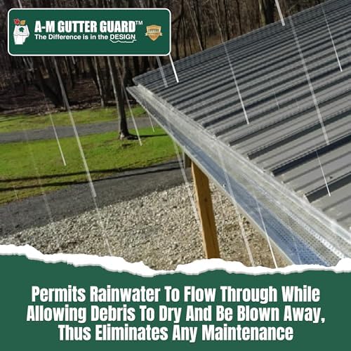 A-M Gutter Guard - Heavy Duty Lifetime Quality Aluminum Leaf & Debris Protection for 5-inch and 6-inch (6 Inch-200 Feet, Mill Finish) - Made in The USA