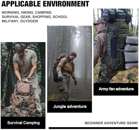 Mardingtop 60L Military Internal Frame Backpack for Hiking,Camping,Hunting,Rucksack Backpack with Rain Cover