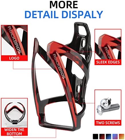 ROCKBROS Bike Water Bottle Holder Ultra-Light Bicycle Bottle Cages with Screws Tool, Universal Bike Cup Holder for Road MTB Mountain Bikes Cycling Accessories(2 Pack)