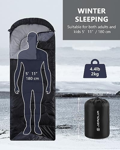 Sleeping Bags for Adults Backpacking Lightweight Waterproof- Cold Weather Sleeping Bag for Girls Boys Mens for Warm Camping Hiking Outdoor Travel Hunting with Compression Bags