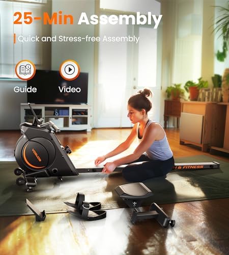 YOSUDA Magnetic/Water Rowing Machine 350 LB Weight Capacity - Foldable Rower for Home Use with Bluetooth, App Supported, Tablet Holder and Comfortable Seat Cushion