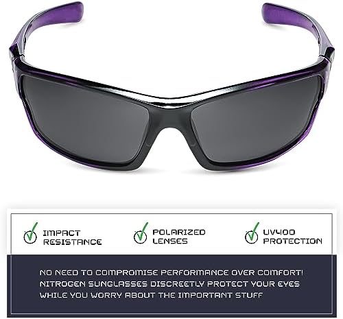 Nitrogen Polarized Wrap Around Sport Sunglasses for Men Women UV400 Protection Sun Glasses