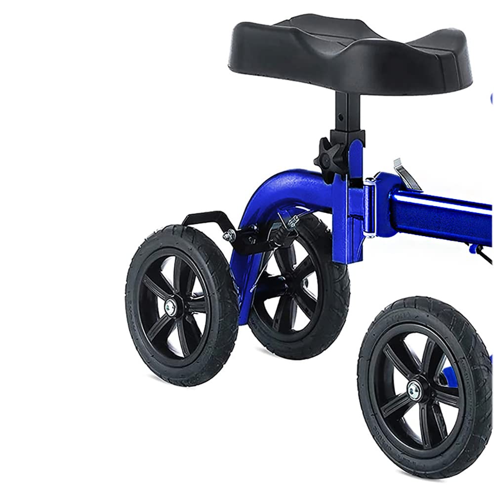 RINKMO Knee Scooter, Foldable Knee Walker Economical Leg Scooters for Foot Injuries Best Crutches Alternative (Blue)