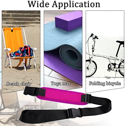 SATINIOR 3 Pack Carry Strap for Beach Chair Folding Adjustable Beach Replacement Universal Folding Chair Carry Strap for Camping Picnics(Blue, Purple, Rose)