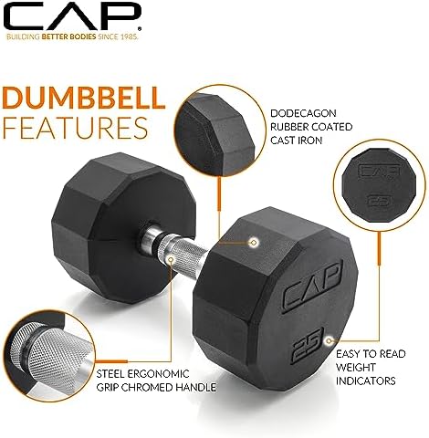 CAP Barbell Dumbbell Set with Rack | Multiple Options in 150lbs and 210lbs