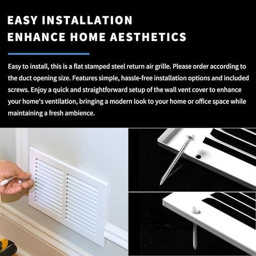 30x6 Return Air Grille(Duct Opening Size),Air Return Vent Cover,Flat Vent Cover,Rejillas De Aire Acondicionado para Casa,Return Air Grilles,Outer Dimensions:31.75"Wx7.75"H(30"W x 6"H, Duct Opening)