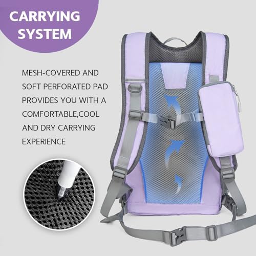 Small Hiking Backpack, 20L Lightweight Travel Backpack with Phone Pocket, Hiking Daypack for Women Men,Purple
