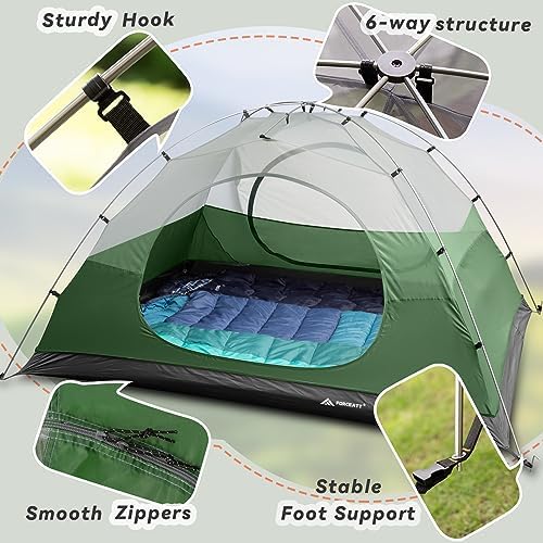 Forceatt Camping Tent 2/3/4 Person, Professional Waterproof & Windproof Lightweight Backpacking Tent Suitable for Outdoor,Hiking,Camping, Mountaineering and Travel