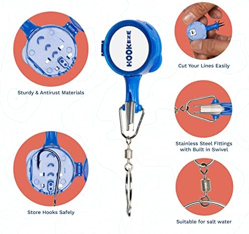 HOOK-EZE Fishing Knot Tying Tool | Protect from Fish Hooks | Tie Fishing Knots Easily | Cool Gadgets for Fishermen | Ice Fly Fishing | Fishing Accessories for Beginner Anglers | Nail Knot Tool