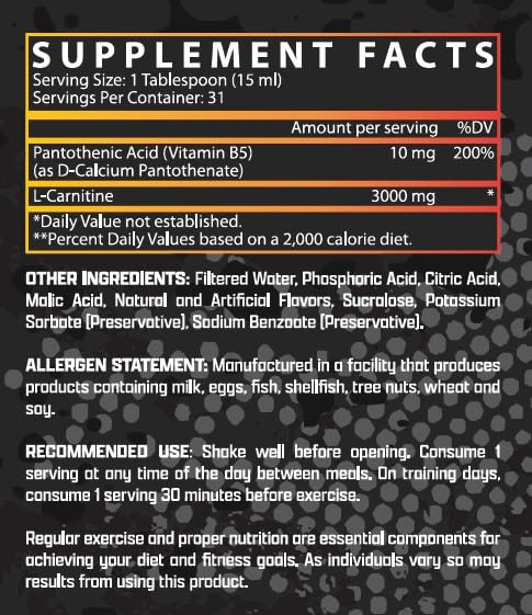 Nutrex Research Liquid Carnitine 3000 | Orange Mango | Stimulant Free | 31 Servings 16 Fl Oz
