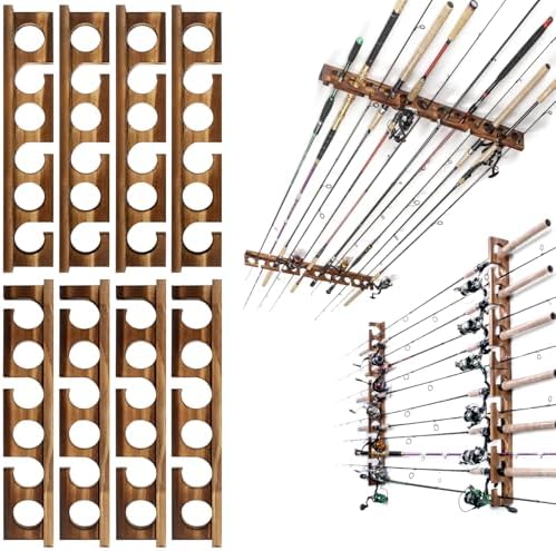 Ghosthorn Holds Up to 12 Rods Fishing Pole Racks Wall or Ceiling Mounted Holders for Garage Storage Organizer Gear Equipment Gifts