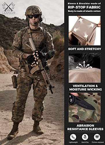 XKTTAC Combat Tactical Shirt for Men with 2-4 Pockets Airsoft-Military-Paintball-Camping Gear Army Security Clothes