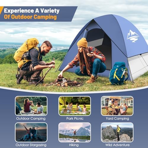 Tents for Camping,3-4 Person Camping Tent,Waterproof and Windproof Tent, Easy to Set up Outdoor Dome Tent for Outdoor Activities, Adventure, Festivals, Backyard,Hiking.