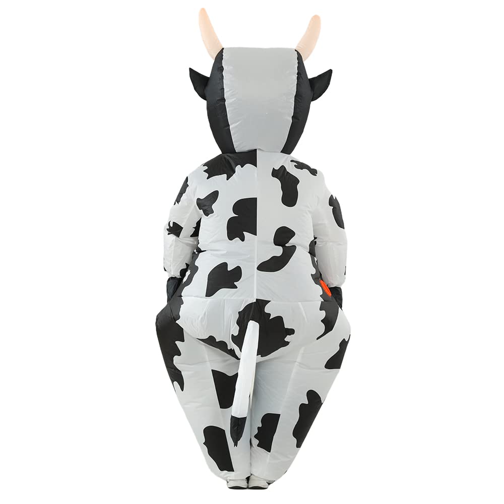 RHYTHMARTS Inflatable Costume Cow Costumes Fancy Dress Cosplay Blow Up Jumpsuit Christmas Halloween Costumes for Adult