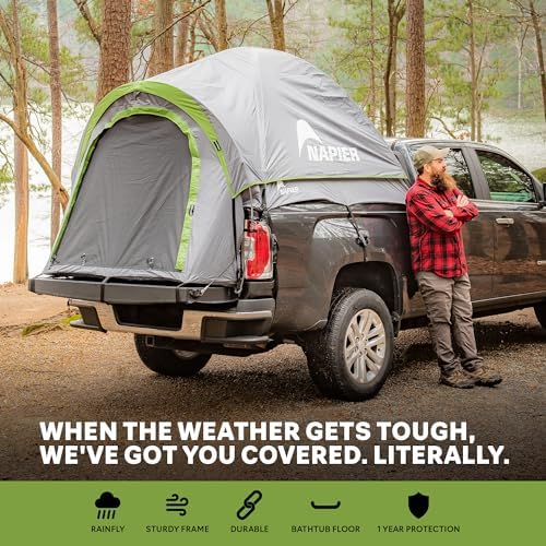 Napier Backroadz Truck Bed with Waterproof Material Coating, Comfortable and Spacious 2 Person Camping Tent, Compact and Full Size Regular Bed Long Bed, Waterproof Bed Tent, Durable and Sturdy Tent