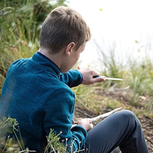 Opinel Outdoor Junior No. 07 Stainless Steel Folding Knife with Safety Rounded Tip, Integrated Whistle, Made in France