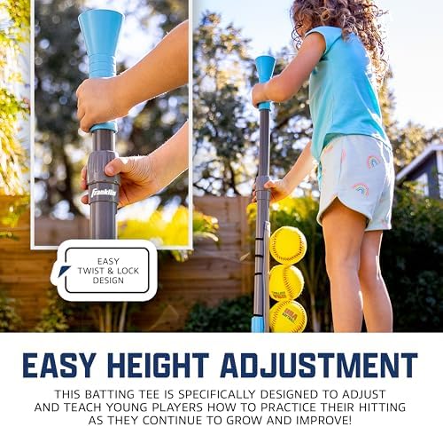 Franklin Sports Grow-with-Me Kids Baseball Batting Tee + Stand Set for Youth + Toddlers - Youth Baseball, Softball + Teeball Hitting Tee Set for Boys + Girls