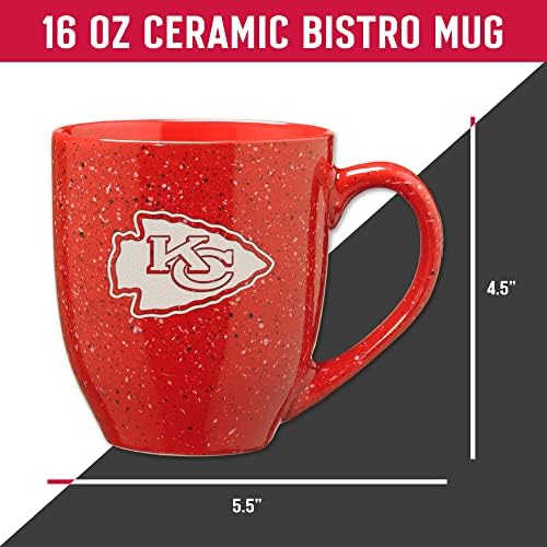 Rico Industries NFL Football 16 oz Team Color Laser Engraved Speckled Ceramic Coffee Mug