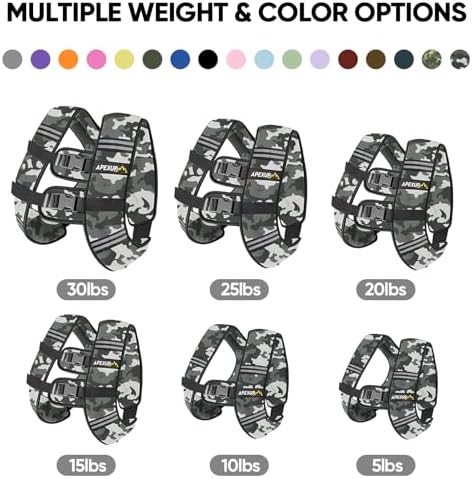 APEXUP Weighted Vest with 5lbs/10lbs/15lbs/20lbs/25lbs/30lbs Weights and Reflective Stripe, Weight Vest Men Women for Workout, Strength Training, Running