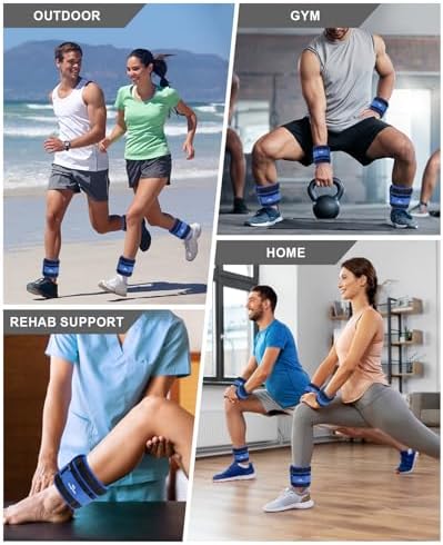 Fragraim Adjustable Ankle Weights 1-3/4/5/6/8/10/12/15/20 LBS Pair with Removable Weight for Jogging, Gymnastics, Aerobics, Physical Therapy