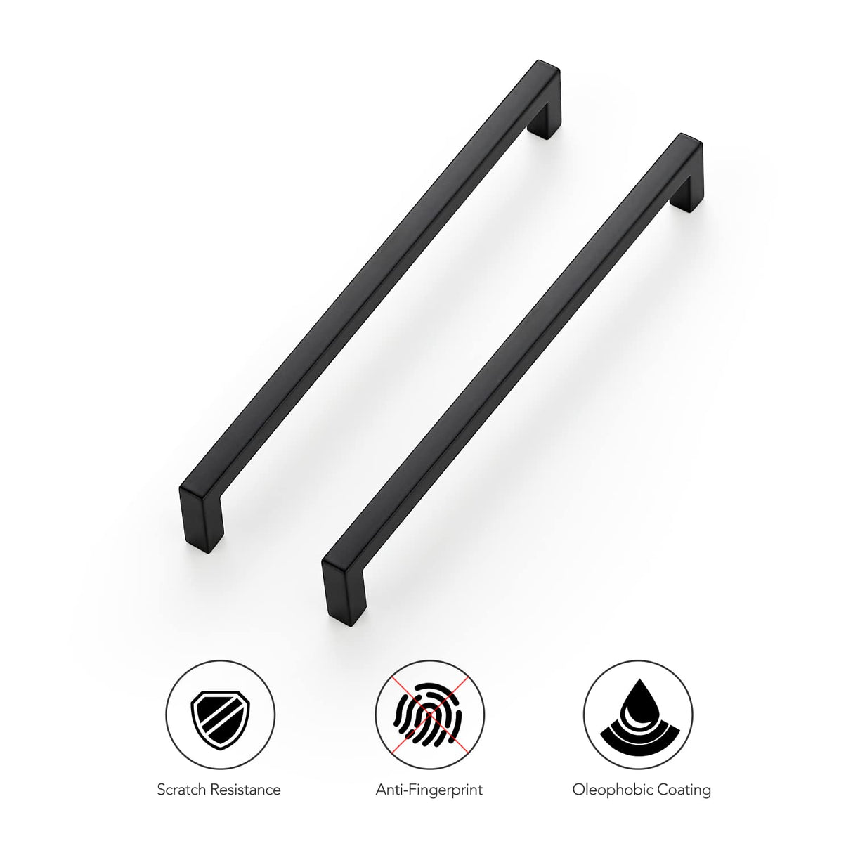 Ravinte 10 Pack Solid 7-1/2 Inch Center to Center Slim Square Bar Drawer Handles - Kitchen Cabinet Hardware Pulls - Matte Black