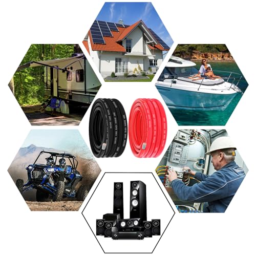 4 Gauge Marine Wire 4 AWG Marine Grade Wire Include 4 Gauge 20FT Red & 20FT Black,4 AWG Tinned Copper Oxygen-Free Cable for Automotive Boat Camper Trailer Speaker Battery Lighting Solar Panel Outdoor