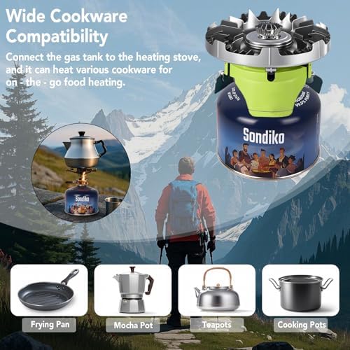 Sondiko Iso Butane Fuel Canister 230g 2 Pack, Camping Stove Fuel