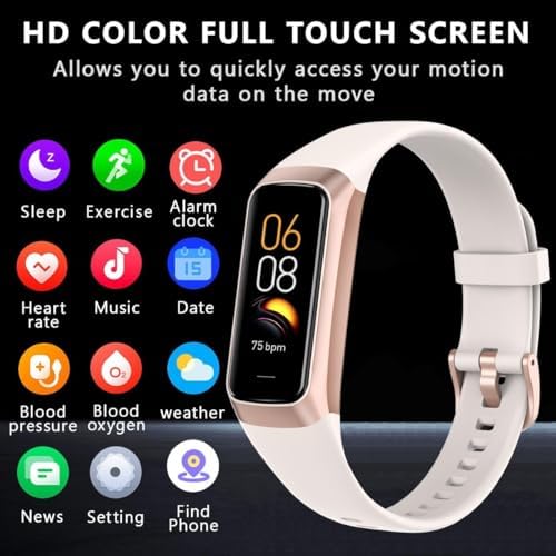 Fitness Tracker with 24/7 Heart Rate Sleep Blood Oxygen Monitor,IP68 Waterproof Smart Watch,1.10''AMOLED Touch Color Screen,Step Counter Health Activity Trackers for Women Men