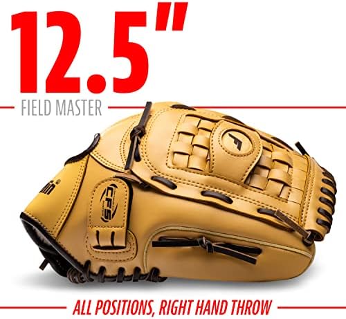 Franklin Sports Baseball + Softball Gloves - Field Master Adult + Youth Baseball + Softball Gloves - Right Hand + Left Hand Gloves - Infield + Outfield Mitts - Multiple Sizes + Colors