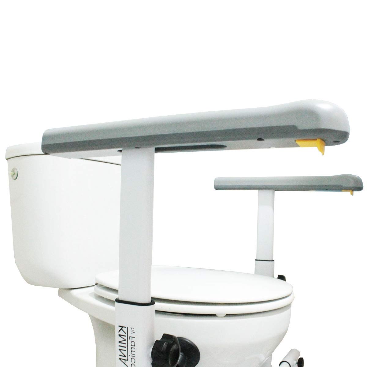 KMINA - Toilet Safety Rails for Seniors (330 lbs), Frame with Arms, Adjustable Height and Width, Grab Bars