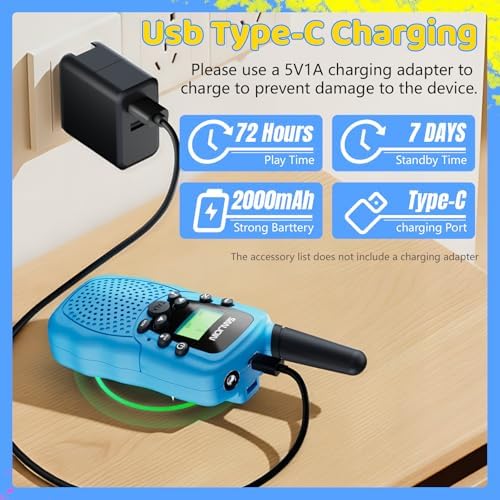 Rechargeable Walkie Talkies for Kids Girls and Boys Toys Age 3 4 5 6 7 8 4-8 5-7 3-5 6-8 8-10 4-5 4-6 Years Old Best Gifts for Christmas Birthday Holiday Stocking Stuffers Presents