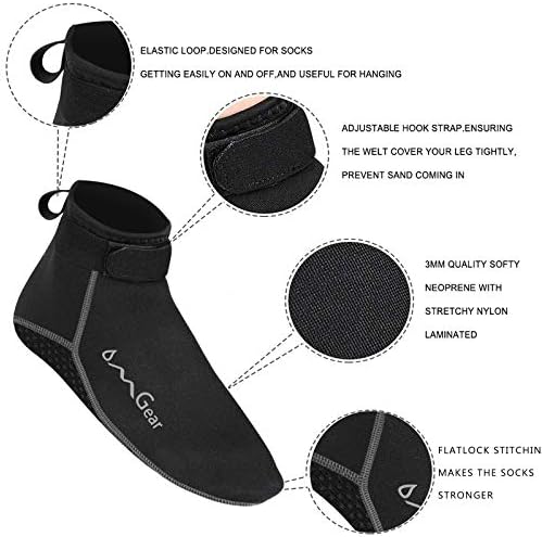 OMGear Water Socks Neoprene Socks Beach Booties 3mm 5mm Anti-Slip Wetsuit Footwear Fin Swim Sand Proof Socks