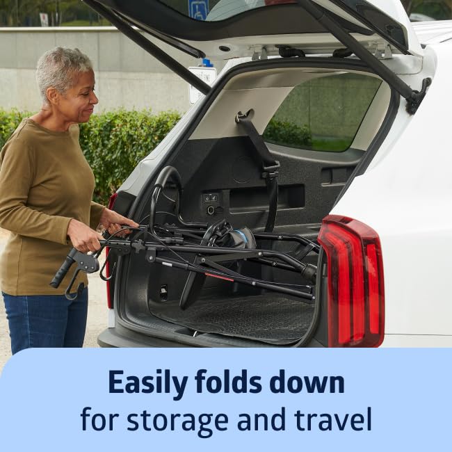 Medline Lightweight Aluminum Rollator Walker for Adult Mobility Impairment, Black, 300 lb. Weight Capacity, 8" Wheels, Foldable, Adjustable Handles, Walker for Seniors