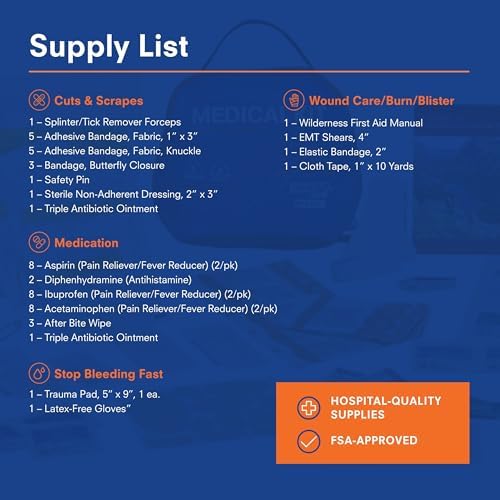 Adventure Medical Kits Mountain Series Medical Kit - Hiker - Emergency Medical First Aid Kit - For 2 People for 2 Days - Comes with a Trauma Pad, Medicine, Guide Book & More