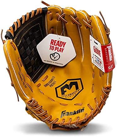 Franklin Sports Baseball + Softball Gloves - Field Master Adult + Youth Baseball + Softball Gloves - Right Hand + Left Hand Gloves - Infield + Outfield Mitts - Multiple Sizes + Colors
