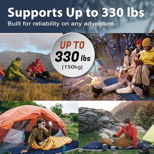 TREKOLOGY Camping Sleeping Pad – Ultra-Lightweight, 4" Thick Camping Mat with 7.2 R-Value for All Seasons – Compact, Durable & Waterproof – Ideal for Backpacking, Hiking, and Outdoor Adventures UL R7