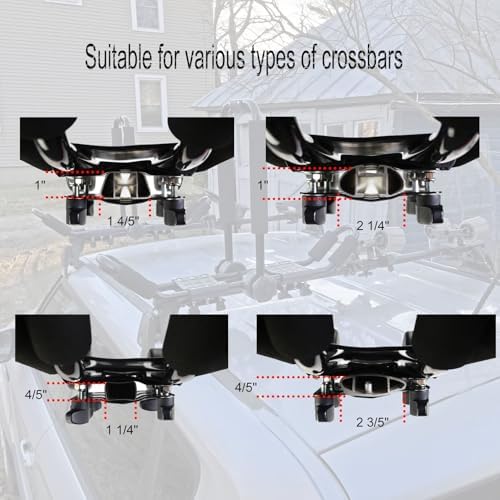 Folding Kayak roof Rack Adjustable for Kayak/Canoe/SUP,J-Bar Rack on Roof Mounting On SUV, Car and Truck Crossbars. (23-krf-2)