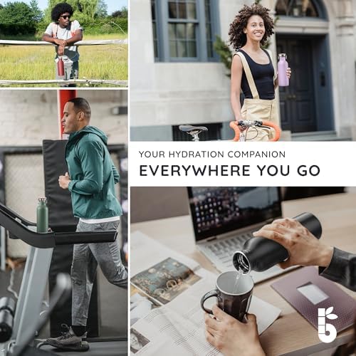 Bambaw 32 oz Stainless Steel Water Bottle, Lavender Water Bottle 32oz, Non Insulated Metal Water Bottle, Big Water Bottle with Handle, Large Water Bottle Stainless Steel – Lavender Haze