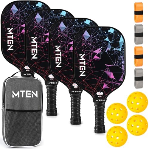 Pickleball Paddles, USAPA Approved Fiberglass Surface Pickleball Set with Pickleball Rackets, Pickleball Paddles Set for Men Women