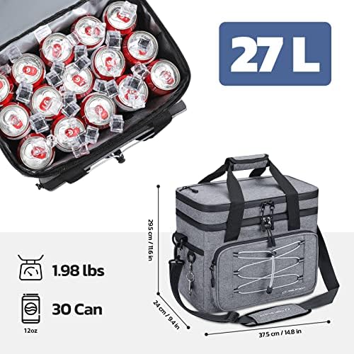 Maelstrom Soft Cooler Bag,Collapsible Soft Sided Cooler,24/30/60/75 Cans Beach Cooler,Ice Chest,Large Leakproof Camping Cooler,Portable Travel Cooler for Grocery Shopping,Camping,Road Trips