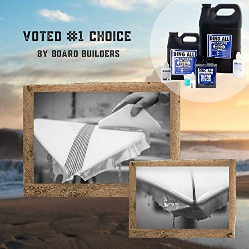 Ding All Polyester Sanding Resin with Catalyst - Smooth and Non-Tacky Product for Surfboard Repairs - 8 oz