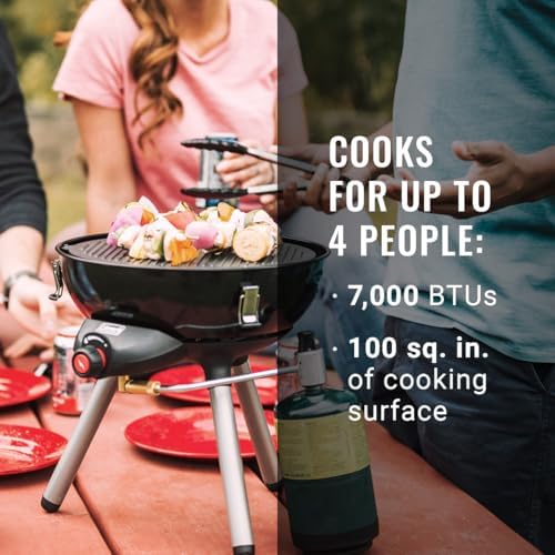 Coleman 4-in-1 Portable Propane Camping Stove, Includes Stove, Wok, Griddle & Grill; Camping Grill with Instastart Ignition, Grease Tray, & 7000 BTUs of Power for Camping, Tailgating, Grilling
