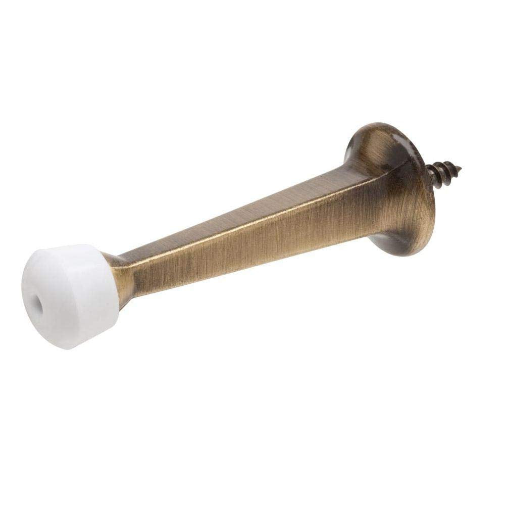 Liberty Premium Door Stoppers Metal Solid Rigid Door Stop Brushed 3" (Antique Brass, 8 Pack)