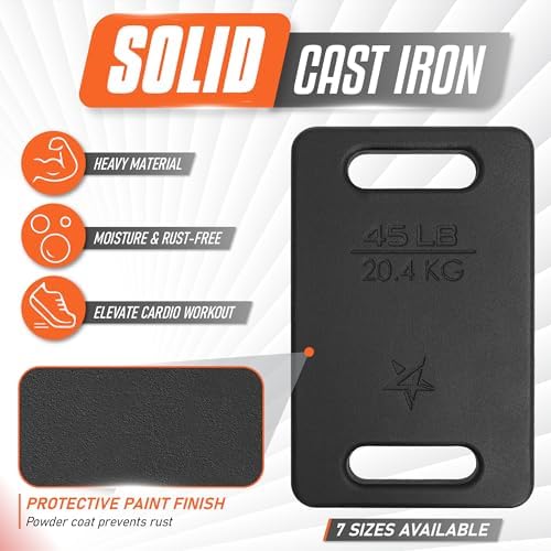 Yes4All Cast Iron Ruck Weight, Weighted Plate for Rucking, Swings, Squat, Strength Training - Multiple Weights: 10LB to 45LB