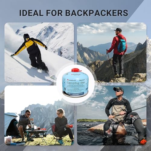 230 Grams Isobutane Fuel Canister (2 packs) Camping Stove Fuel Butane Propane Blend Isobutane Fuel Canister Camping Fuel Gas Canister Suitable for All Seasons Efficient and High Output